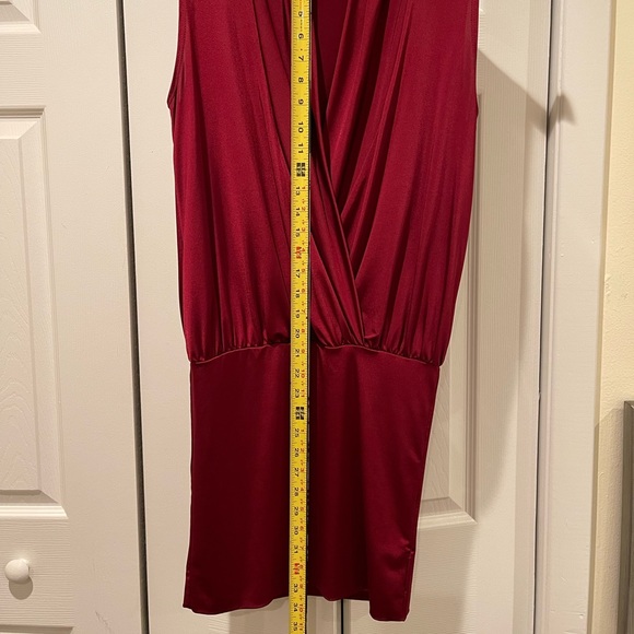 Venus- red wine deep V dress - Picture 2 of 4